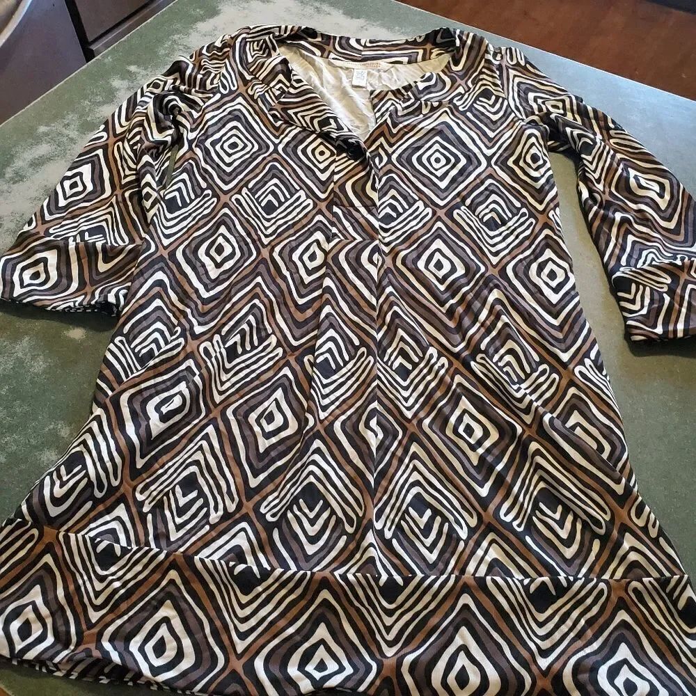 Diane von Furstenberg vintage Gabby geometric tunic dress sz 8